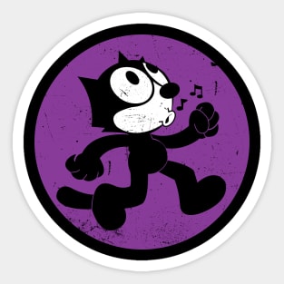 Felix The Cat Walking Whistling Sticker